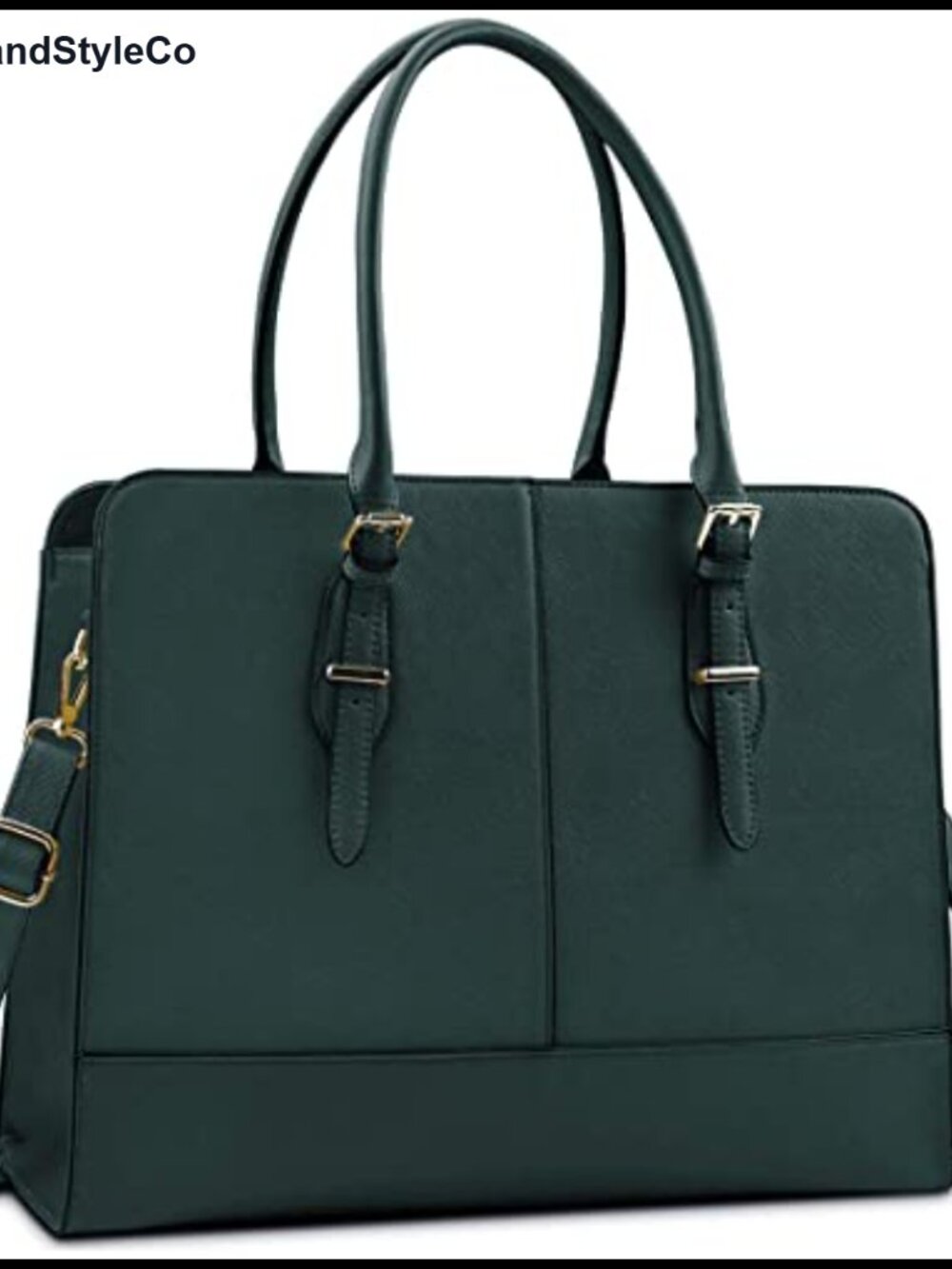 PU Leather Laptop Tote 15.6 Inch Work Bag with Strap